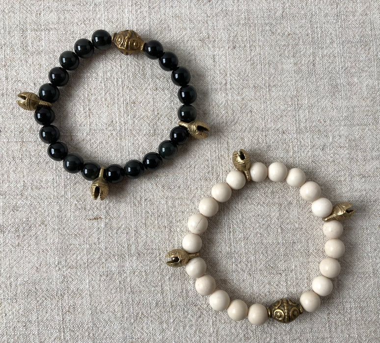 Brass Bell Bracelet Stack