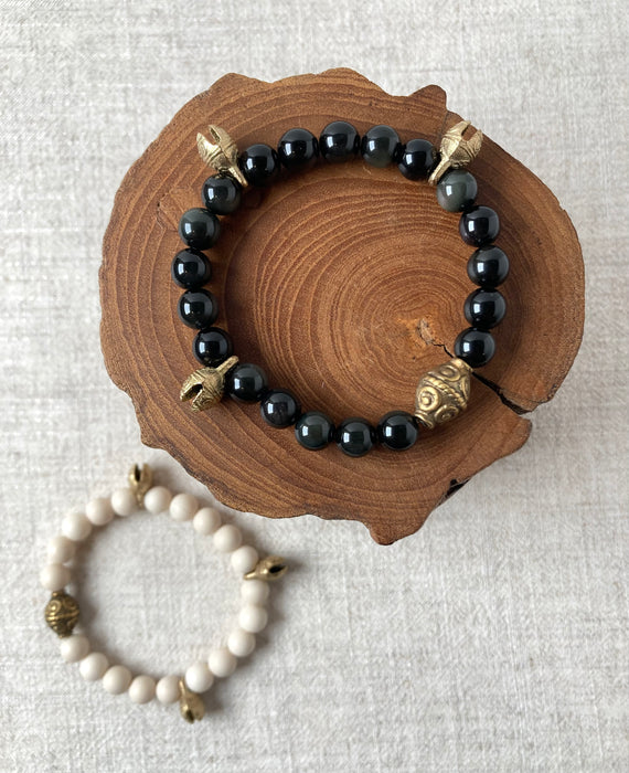 Brass Bell Bracelet Stack