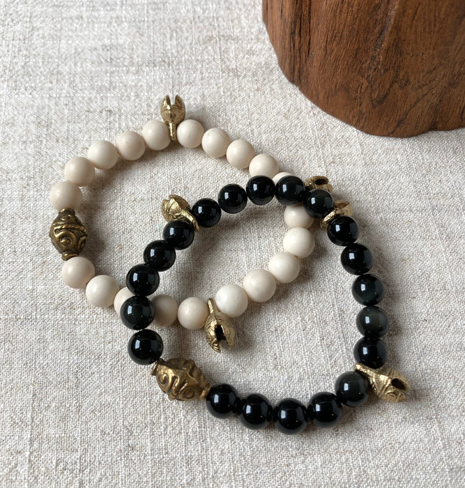 Brass Bell Bracelet Stack