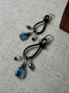 Kyanite, lapis, and moonstone charms earrings
