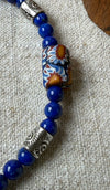 Lapis and Antique Millefiori Bead Bracelet
