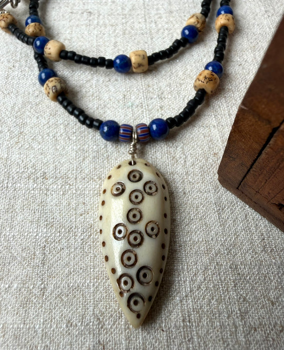 Lapis Shaman Pendant Necklace