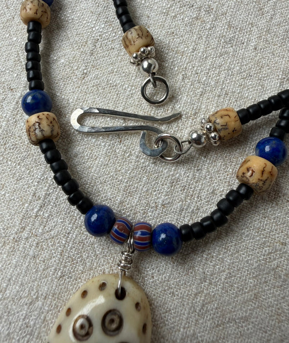 Lapis Shaman Pendant Necklace