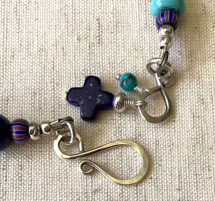 Multi-Gemstone and Antique Millefiori Bead Bracelet